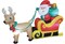 The Costume Center 6' Red and Green Santa on Sleigh Outdoor Inflatable Prop